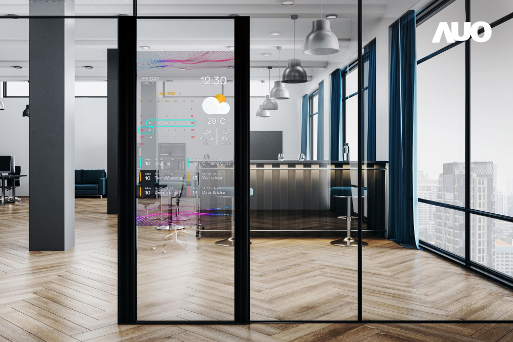 60吋Micro LED透明窗屏显示器，可依需求调整并延伸应用于不同场域，包括汽车侧窗或家庭玄关、智慧橱窗、商业展示等面向，提供丰富的信息娱乐内容