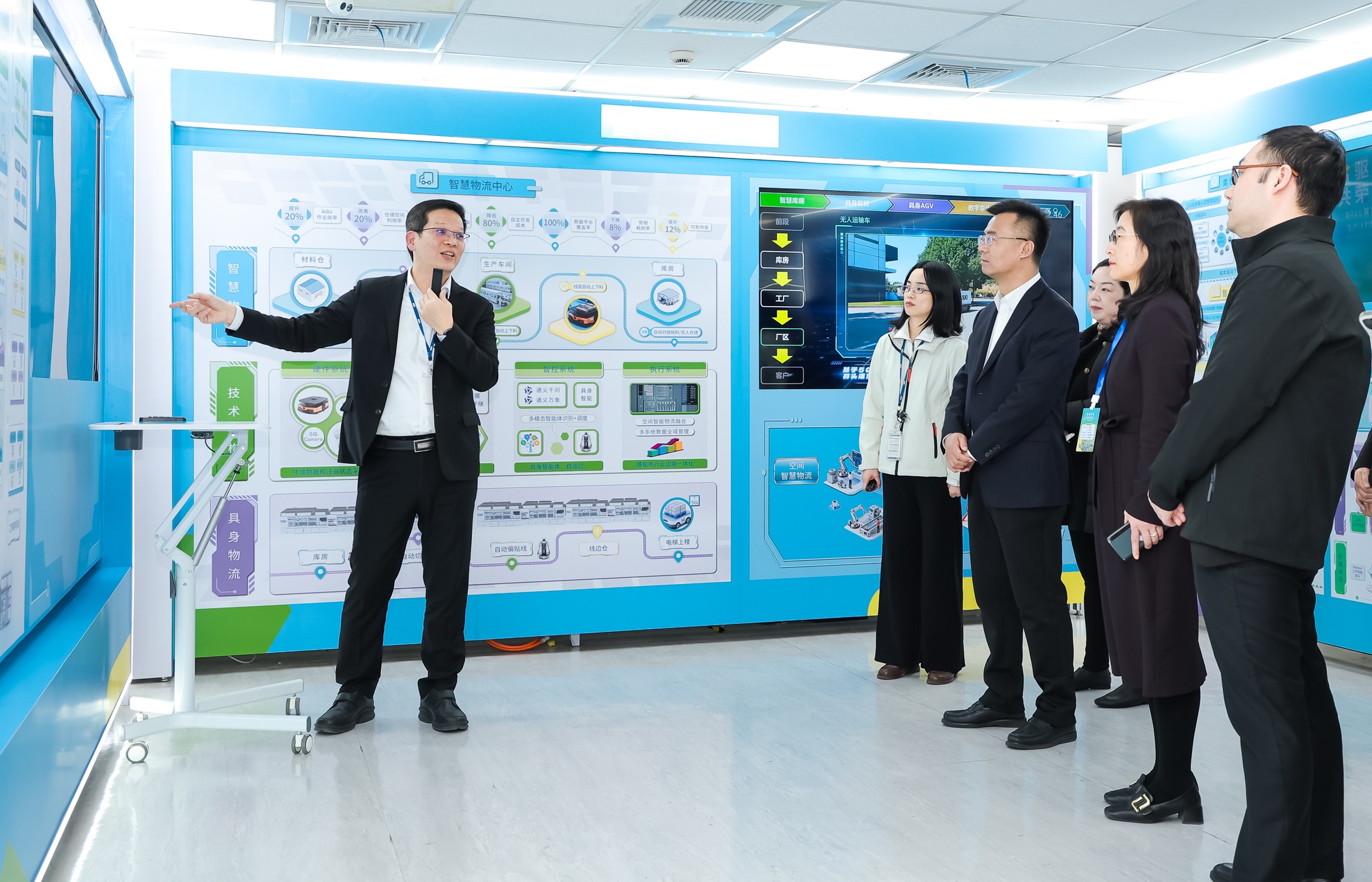 jinnian金年会苏州展示&rdquo;智能体&rdquo;在工业场景的深度应用，与&rdquo;具身智能&rdquo;在生产场景的创新整合，全面升级生产与管理流程，构建全链路智能制造体系，打造柔性自主工厂